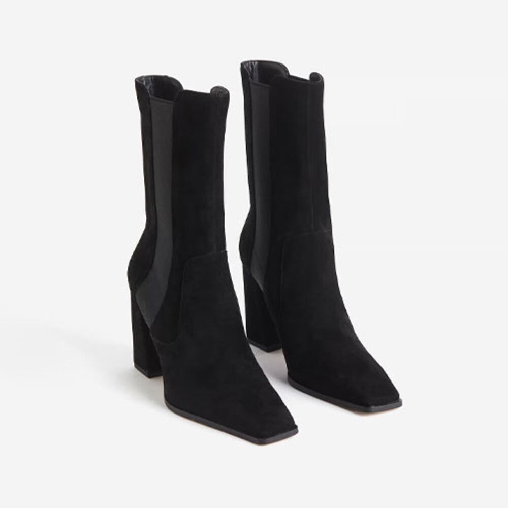 H&M Suede Cuir Velours Ankle Boots - Size 38